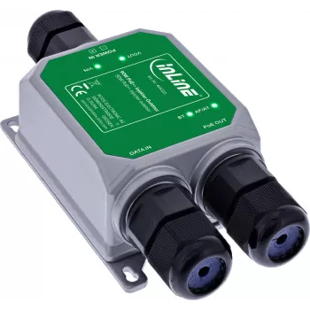 InLine® PoE++ kültéri injector, 10Gb/s, 90W, IP67