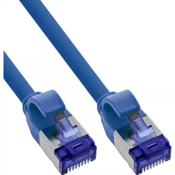 INLINE B-74955B 150 darabos kiszerelés Cat.6A S/FTP LSZH Slim patchkábel, kék, 0,5 m