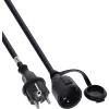 InLine® védőérintkezős hosszabbítókábél, Outdoor IP44, érintésvédelem, 2 m, fekete