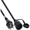 InLine® földelőérintkezős hosszabbító, Outdoor IP44, érintésvédelem, 15 m, fekete