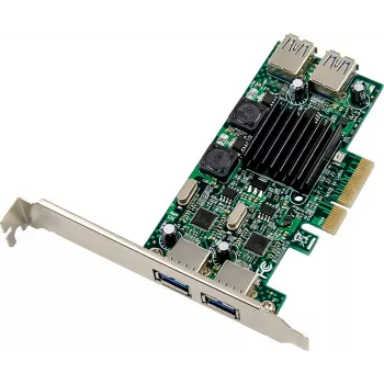 InLine® USB 3.2 Gen.1 PCIe interfészkártya, 4 port, belső/külső