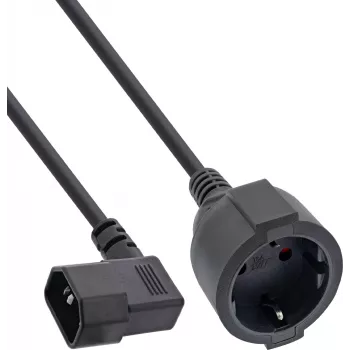 InLine® hálózati adapterkábel, IEC C14 menetes csatlakozóról védőérintkezős aljzatra, 0,5 m