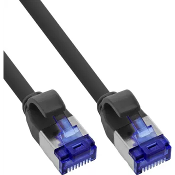 150 darabos B-csomag InLine® karcsú Cat.6A S/FTP LSZH patchkábel fekete 0,50 m