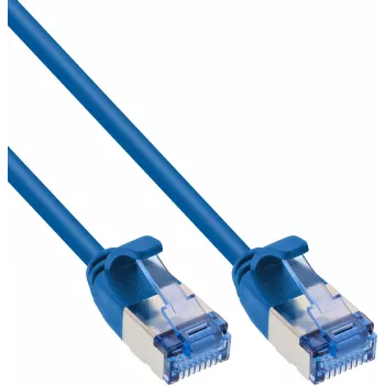 InLine® karcsú U/FTP Cat.6A patchkábel, kék, 10 m, LSZH, 10 Gbps