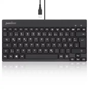 Perixx PERIBOARD-326 DE megvilágított USB billentyűzet, vezetékes, fekete