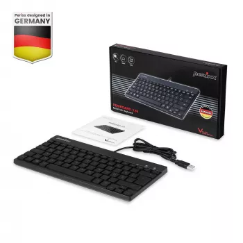 Perixx PERIBOARD-326 DE megvilágított USB billentyűzet, vezetékes, fekete