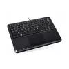 Perixx PERIBOARD-510 H PLUS UK mini USB billentyűzet touchpaddal és 2-portos USB hubbal, fekete