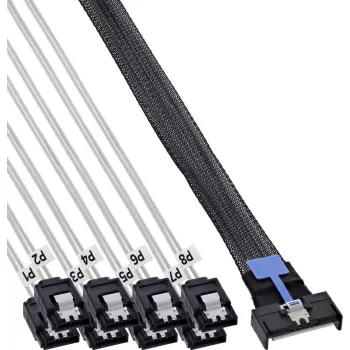 InLine® MCIO x8 osztókábel 8x SATA-ra, 1 m
