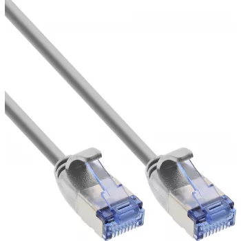 InLine® Slim U/FTP PiMf Cat.6A patchkábel, szürke, 1,5 m