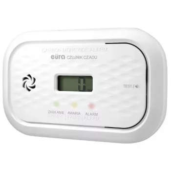 EURA CD-72A2V4300/B szén-monoxid érzékelő elektrokémiai szenzorral, 85 dB riasztás, 7 év szenzor élettartam
