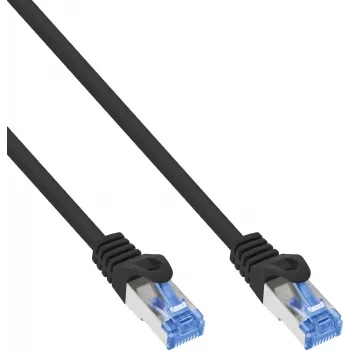 INLINE B-72601S 80 darabos Cat.6A S/FTP LSZH patch kábel, CCA, fekete, 1 m