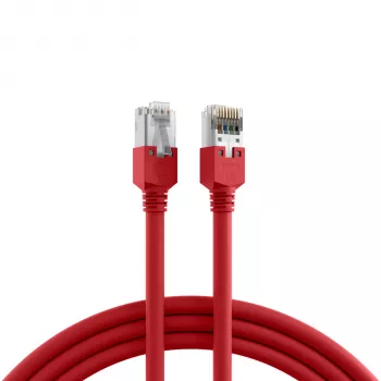 EFB Elektronik K2793.0,50 RJ45 crossover patch kábel Cat.5e SF/UTP, Hirose TM11, Draka UC300, 0,5 m, piros