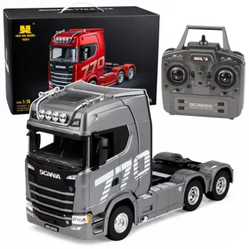 HUINA 32329 Scania 1:18 6 csatornás RC nyerges vontató szürke ezüst