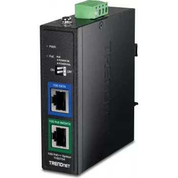 TRENDnet TI-SG704 10G PoE++ splitter ipari, 802.3bt Type 4, 12V/24V/48V DC kimenet, DIN-sín/fali szerelés, IP30 fém