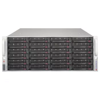 Supermicro SuperChassis 4U CSE-846BE1C-R609JBOD 24 rekeszes hot-swap SAS3/SATA3 JBOD tárolóház redundáns 600W Platinum tápegységekkel