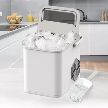 Maestro MR-821 jégkockakészítő 10-12 kg/24h, 2,2L tartály, Bullet Ice, elektronikus vezérlés, átlátszó fedél