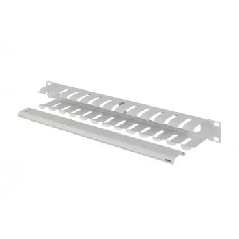 Lanberg 19 inch 1U kábelmenedzsment fedéllel Type-A szürke