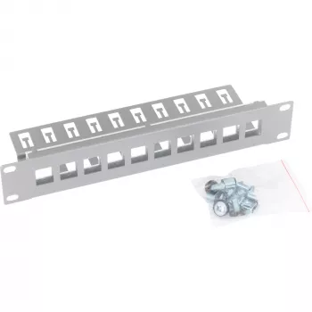 Triton RAC-PP-X03-C1 10 portos 1U vak keystone patchpanel, szürke