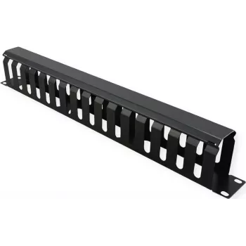 VALUE 26.99.0305 19 inch 1U előlap kábelcsatornával 40x60 mm, fekete RAL 9005