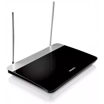 Beltéri TV-antenna állítható erősítéssel, 1,8 m koaxiális kábel, 75 Ohm, 3G/4G szűrő, DVB-T/T2, RED-megfelelő