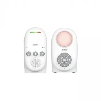 Chillax CB210 DECT digitális hang bébimonitor, kétirányú beszéddel, hőmérséklet-érzékelővel és éjszakai fénnyel, fehér