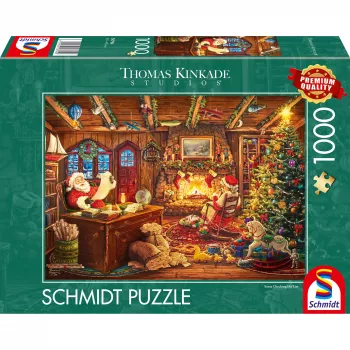 Schmidt Spiele Thomas Kinkade Studios: Santa Checks the Wishlist 1000 darabos kirakó