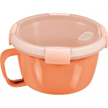 CURVER Smart To Go Mix Noodles ételtál kerek 0,9L átlátszó zöld díszítéssel, BPA-mentes, kifolyásmentes, mikrohullámú sütőben és mosogatógépben használható