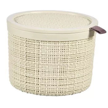 CURVER Jute kerek tárolókosár fedéllel, 2L, krém, 17x13 cm
