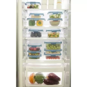 CURVER Smart Eco Fresh négyszögletű élelmiszertároló 3,5L átlátszó zöld fedéllel