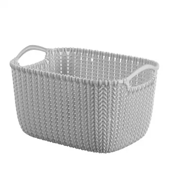 CURVER Knit Collection téglalap alakú tárolókosár 8L világosszürke