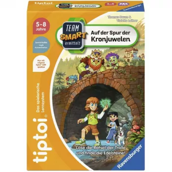 Ravensburger tiptoi Team SMART nyomoz: A koronaékszerek nyomában – interaktív detektív társasjáték gyerekeknek 6-10 éves korig, 1-4 játékos, német nyelvű, tiptoi toll szükséges