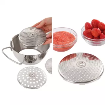 LEIFHEIT ComfortLine Passiermühle passzírozó 20 cm, nemesacél, 3 szita, kézi, ezüst/fekete