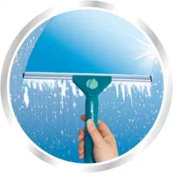 LEIFHEIT Classic ablaklehúzó teleszkópos rúddal 100-155 cm, 33 cm lehúzó, csíkmentes, zöld/fehér