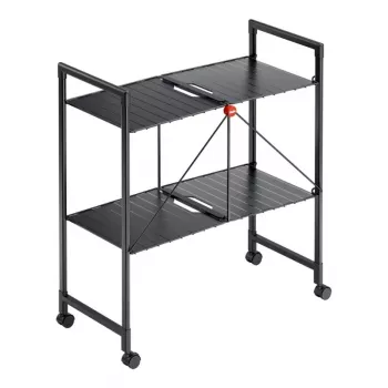 HAILO Quickboard összecsukható emeletes kocsi, 3 emelet, fekete, 4 kormánygörgő, 15 kg összterhelés