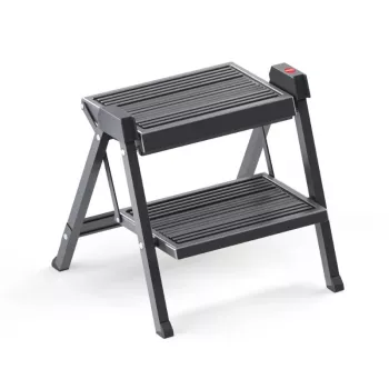 HAILO StepFix összecsukható lépcsős lépcső / acél / 2 fokozat / fekete