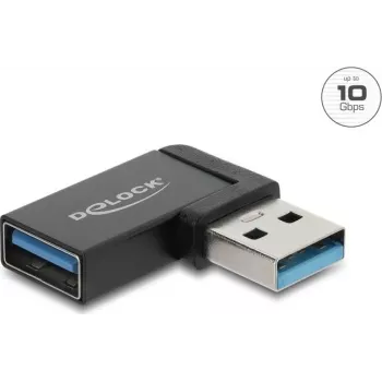 Delock USB 10 Gbps Type-A dugó aljzatra adapter, balra hajlított