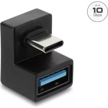 Delock USB 3.2 Gen 2 Type-C dugó USB-A aljzatra adapter, U alakú, 10 Gbps, fekete