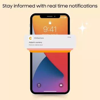 Chillax DM568 Wi-Fi & FHSS videós bébiőr 5 inch-os kijelzővel, dönthető-forgatható kamerával, éjjellátóval, kétirányú hangátvitellel, hőmérséklet-érzékelővel, altatódalokkal és Hubble-appal