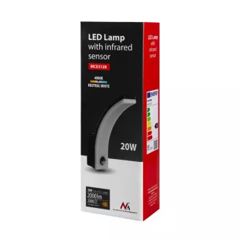MACLEAN MCE512B LED-lámpa mozgásérzékelővel, 20W, 2000 lm, IP65