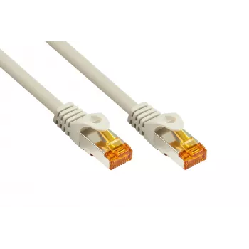 KABELMEISTER RJ45 patchkábel Cat.7 nyerskábel, nagy rugalmasságú TPE köpeny, halogénmentes, szürke, 0,25m