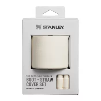 STANLEY The Quencher Boot + szívószál-topper készlet, védő szilikon kiegészítő 1,18L-es tumblerhez, Light Cream