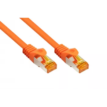 Kabelmeister Cat.7 S/FTP patchkábel, RJ45, TPE, halogénmentes, narancssárga, 2m