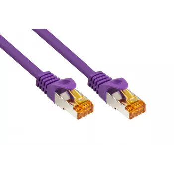 Kabelmeister Cat.7 S/FTP patchkábel, RJ45, TPE köpeny, halogénmentes, lila, 1m