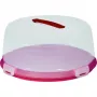 CURVER kerek tortaszállító doboz Ø34,7x15,6cm piros átlátszó fedéllel