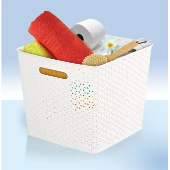 CURVER My Style négyzet alakú tárolókosár 25L krém