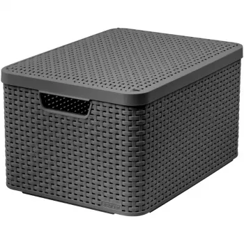 CURVER Style L tárolódoboz fedéllel, 43,6 x 32,6 x 23 cm, 23L, sötétszürke