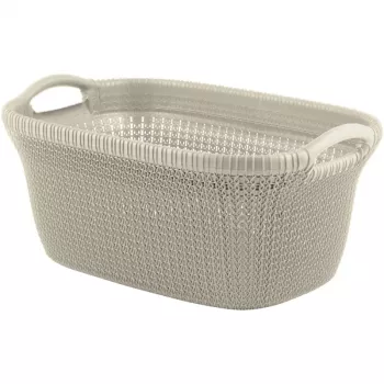 CURVER Knit 40L szennyeskosár fedéllel és beépített fogantyúkkal, fehér, 59,5 x 38,5 x 27 cm