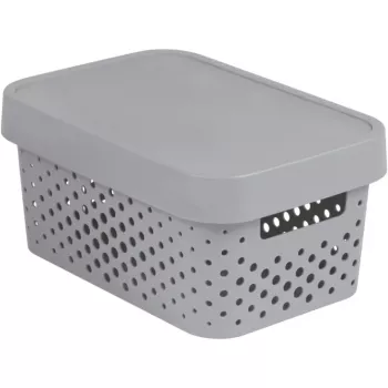 Curver Infinity Recycled Storage Box with Lid, 4.5L, Grey