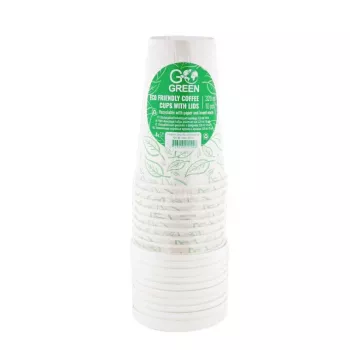 GOGREEN környezetbarát kávéspoharak fedéllel 320 ml 10 db