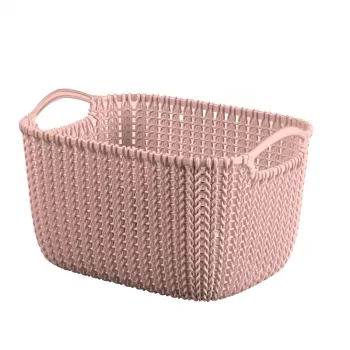 Curver Knit S téglalap alakú tárolókosár 8L rózsaszín
